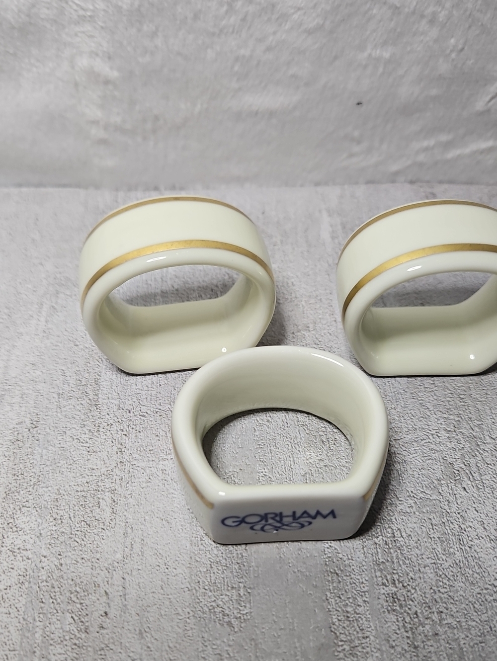3 Vintage Gorham Napkin Rings 60's